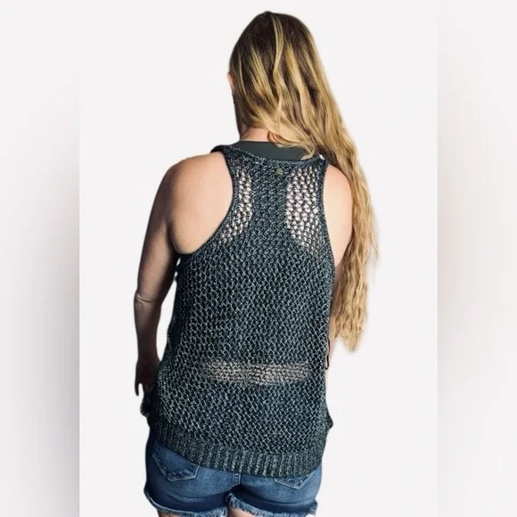 Guess Black Crochet Knit Tank Top - Picture 3 of 8
